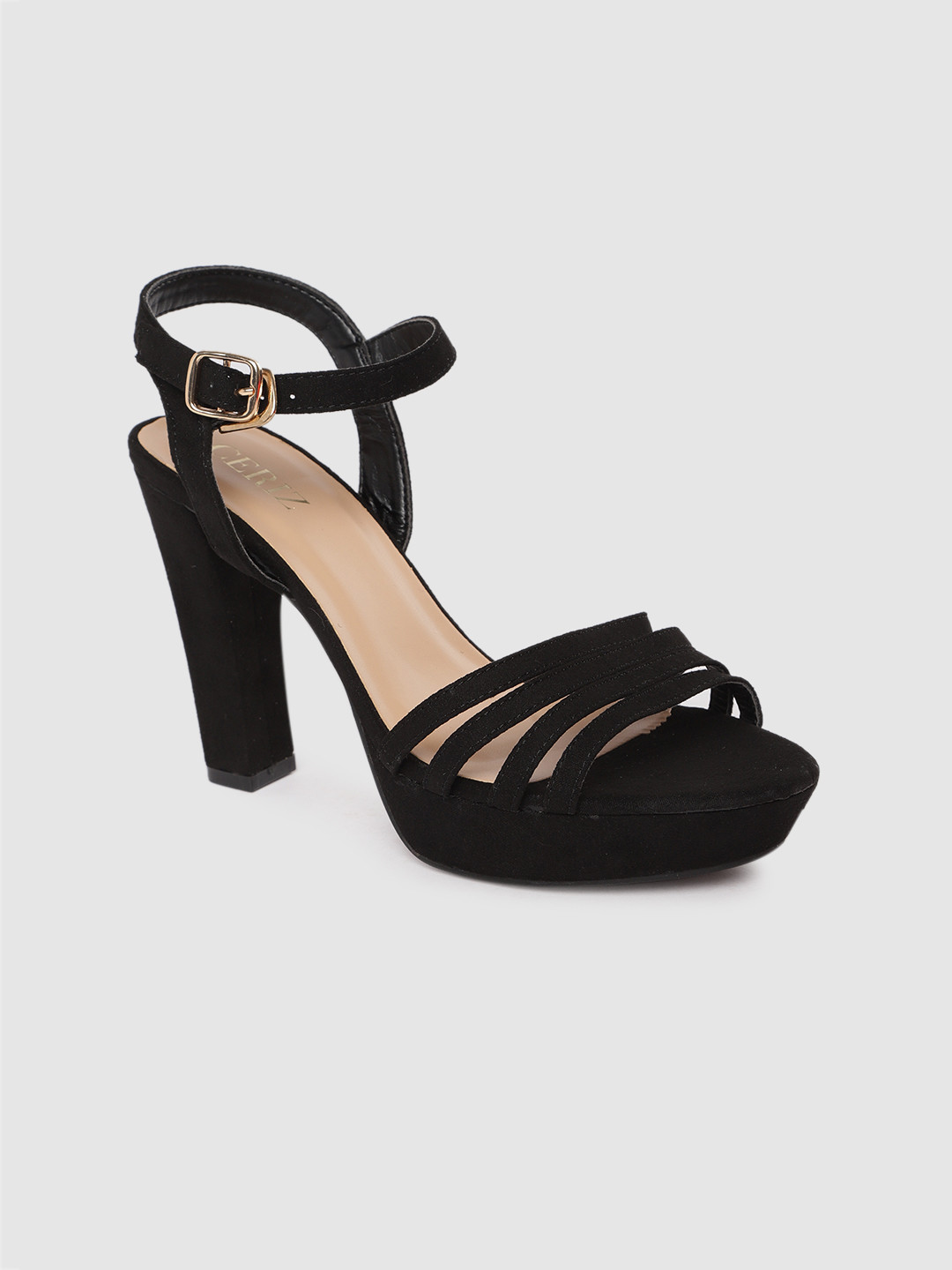 Buy CERIZ Women Black Solid Sandals - Heels for Women 10540884 | Myntra