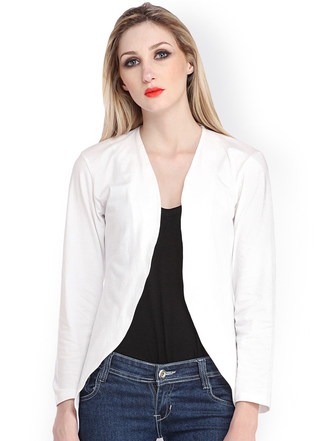 Buy Cottinfab White Shrug Shrug for Women 1054428 Myntra