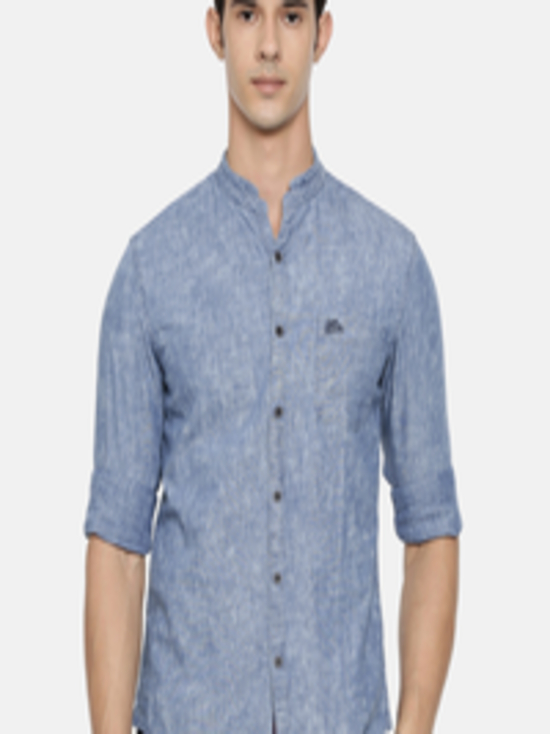Buy U.S. Polo Assn. Denim Co. Men Blue Slim Fit Solid Casual Shirt ...