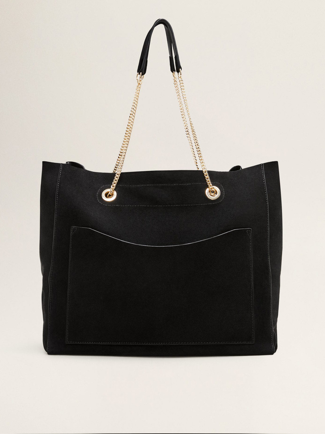 Buy MANGO Black Solid Leather Shoulder Bag Handbags for Women