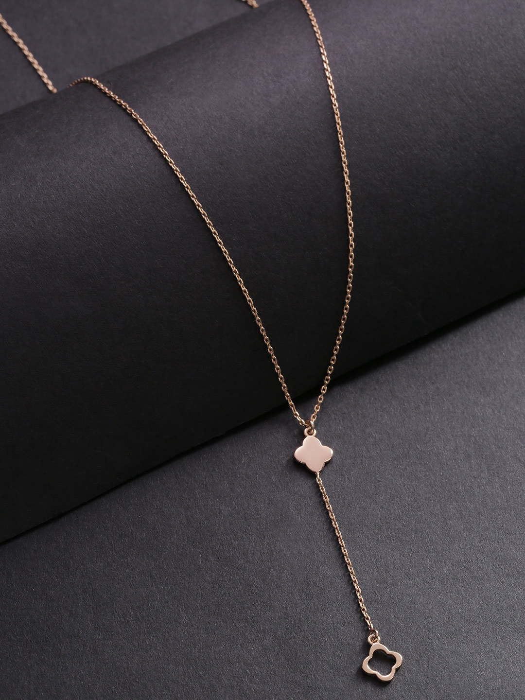 Buy Carlton London Rose Gold Plated Lariat Necklace - Necklace And ...