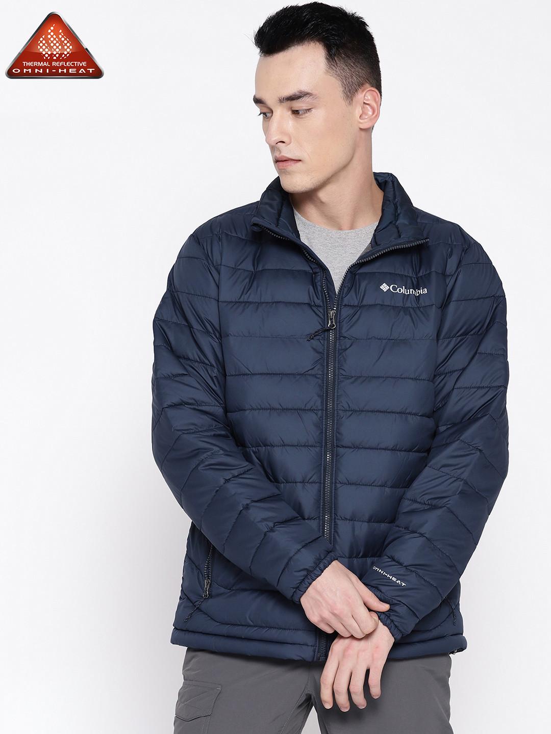 Buy Columbia Men Navy Solid Powder Lite Hiking Puffer Jacket Jackets