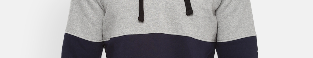 Buy Allen Solly Men Black & Grey Colourblocked Hooded Sweatshirt ...