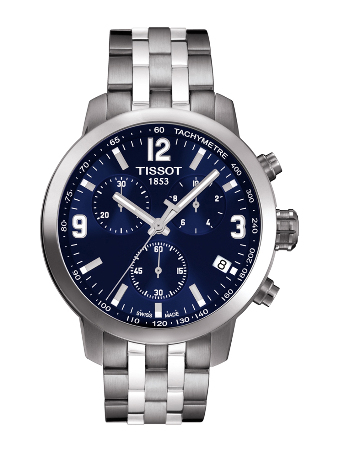 tissot prc 200 chronograph blue dial men's watch