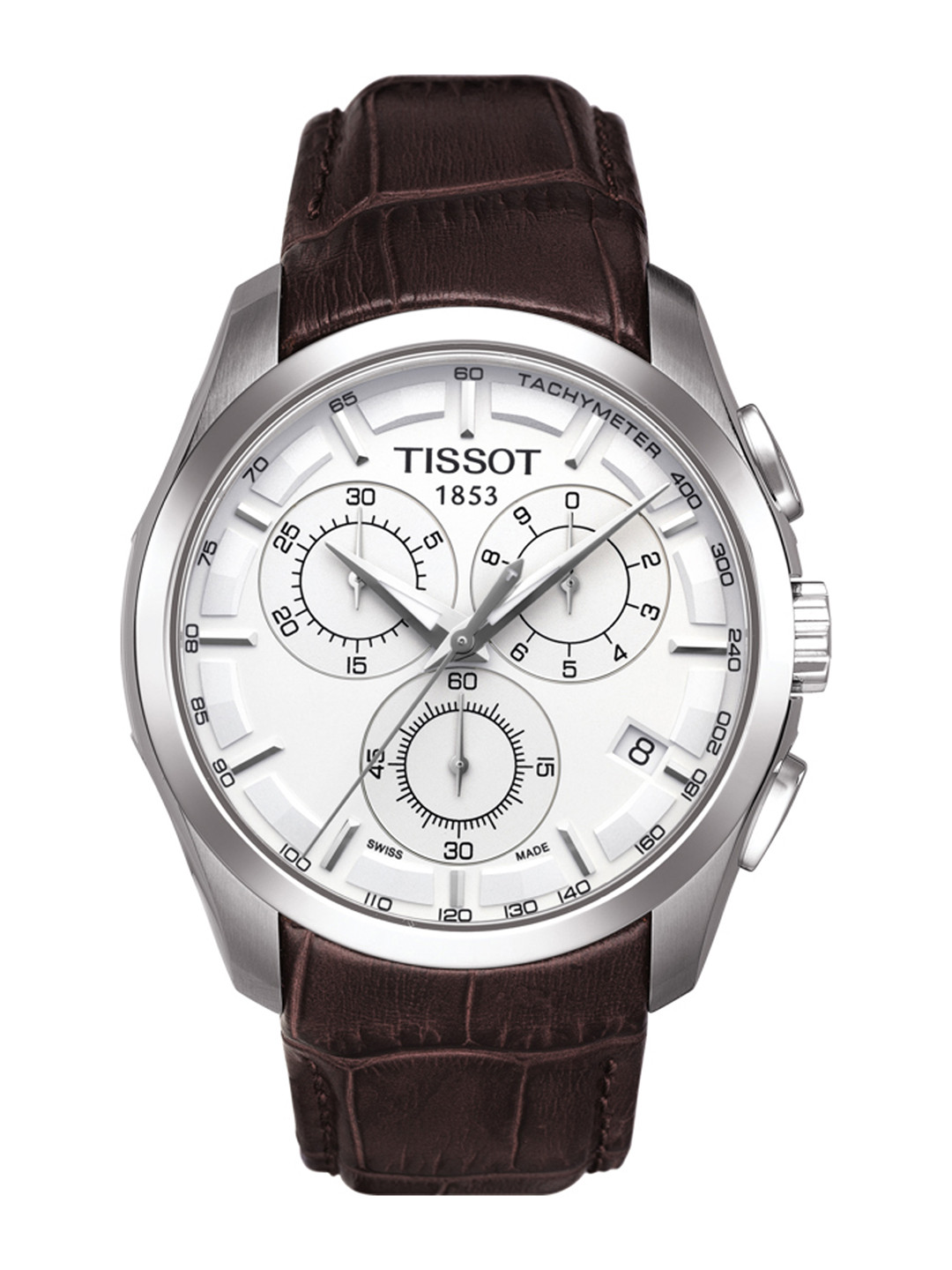 Buy TISSOT Men Silver Toned Couturier Chronograph Swiss Analogue Watch ...
