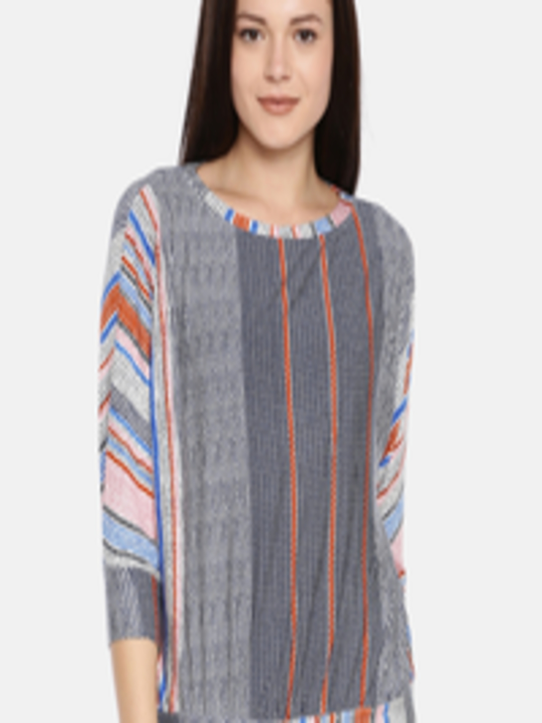 Buy AND Women Multicoloured Striped Blouson Top - Tops for Women ...