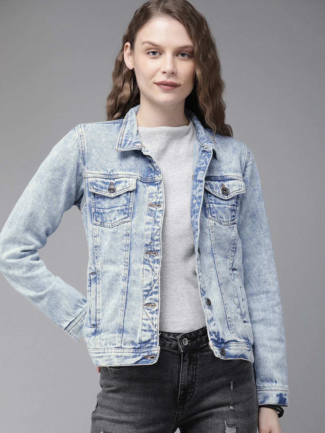 Buy Roadster Women Blue Washed Denim 