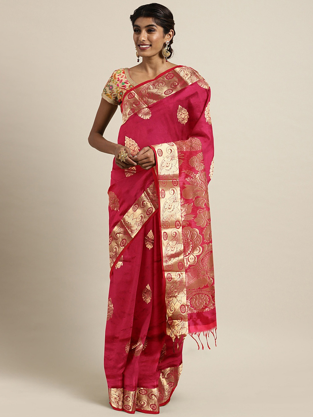 Buy The Chennai Silks Red Woven Design Pure Silk Saree Sarees for