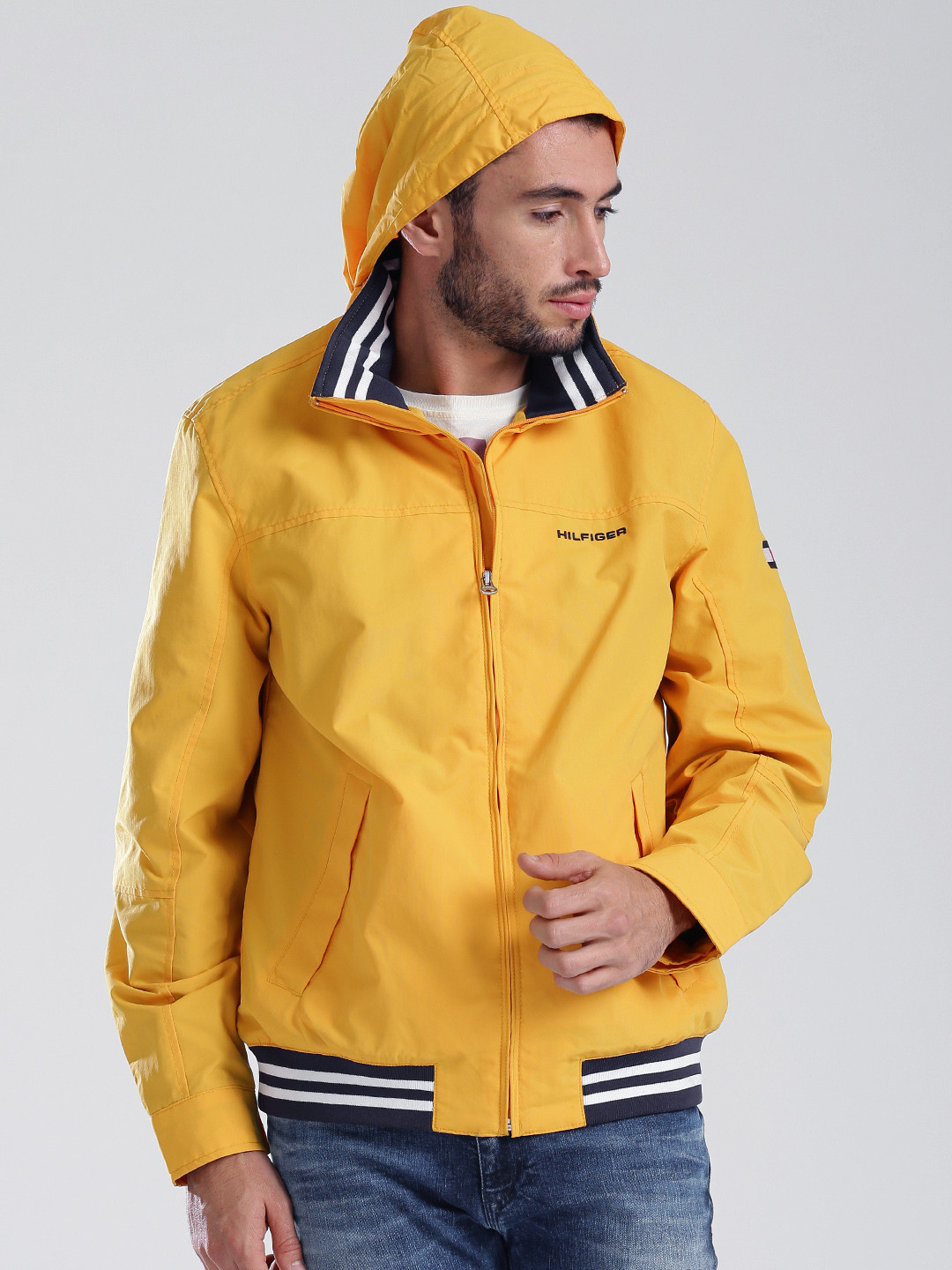 Buy Tommy Hilfiger Yellow Hooded Jacket Jackets for Men 1056819 Myntra