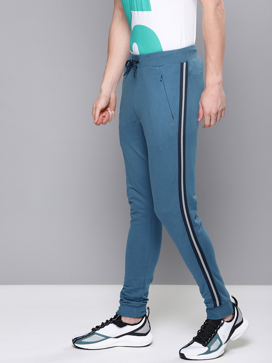 Buy Difference Of Opinion Men Blue Solid Regular Fit Joggers Track