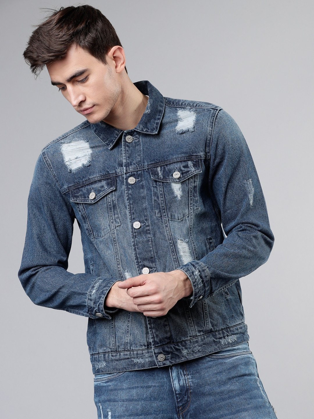 Buy Ecko Unltd Men Washed Denim Jacket Jackets for Men 10581248 Myntra