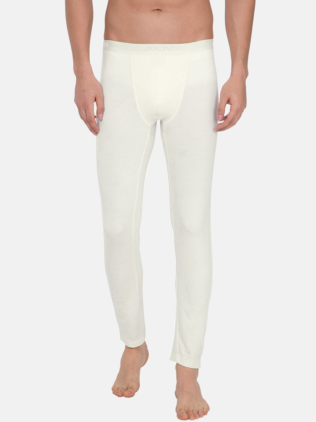 Buy Jockey THERMALS Men Cream Coloured Solid Thermal Bottoms 2622 0105