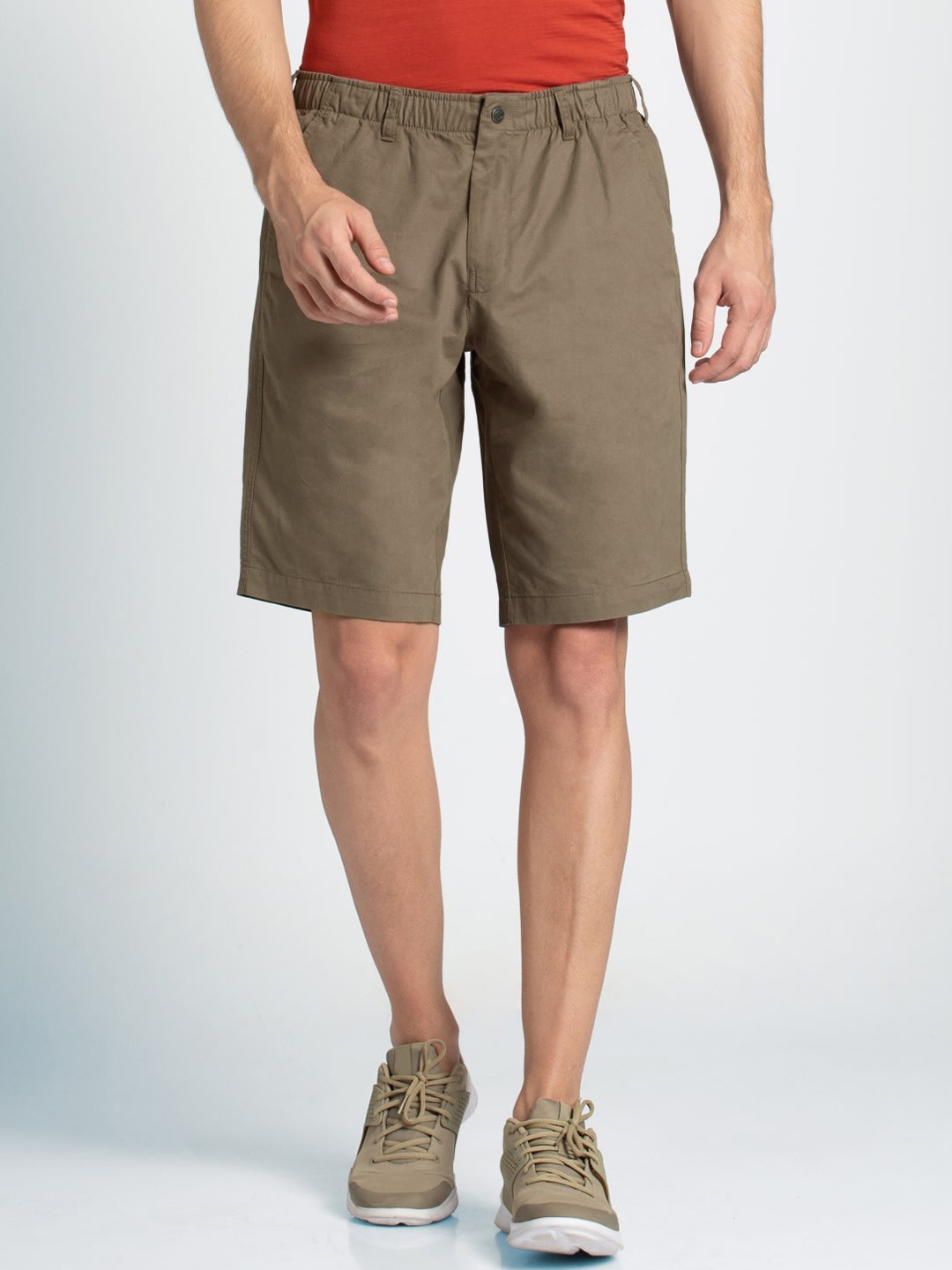 Buy Jockey Men Khaki Solid Straight Fit Regular Shorts
