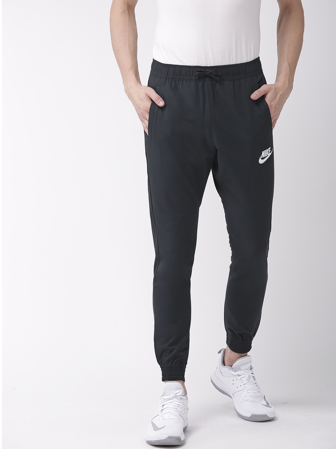 Buy Nike Men Navy Blue AS NSW Players Woven NFS Solid Joggers - Track ...