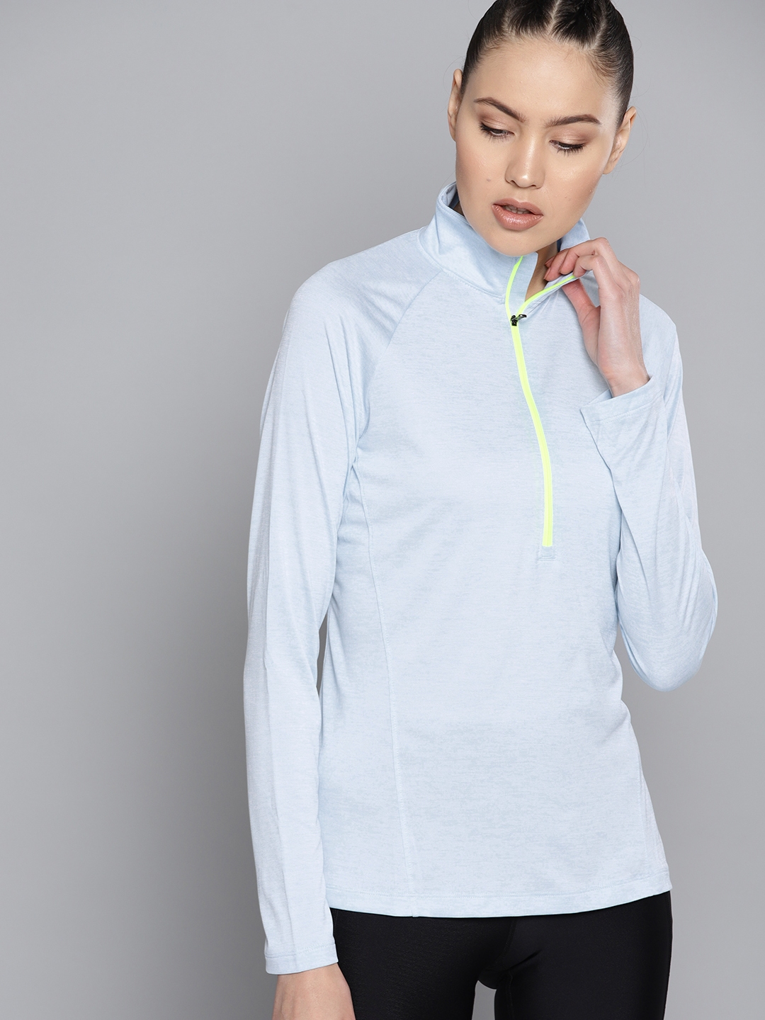 Buy UNDER ARMOUR Women Blue Solid Tech Half Zip Twist T Shirt - Tshirts ...