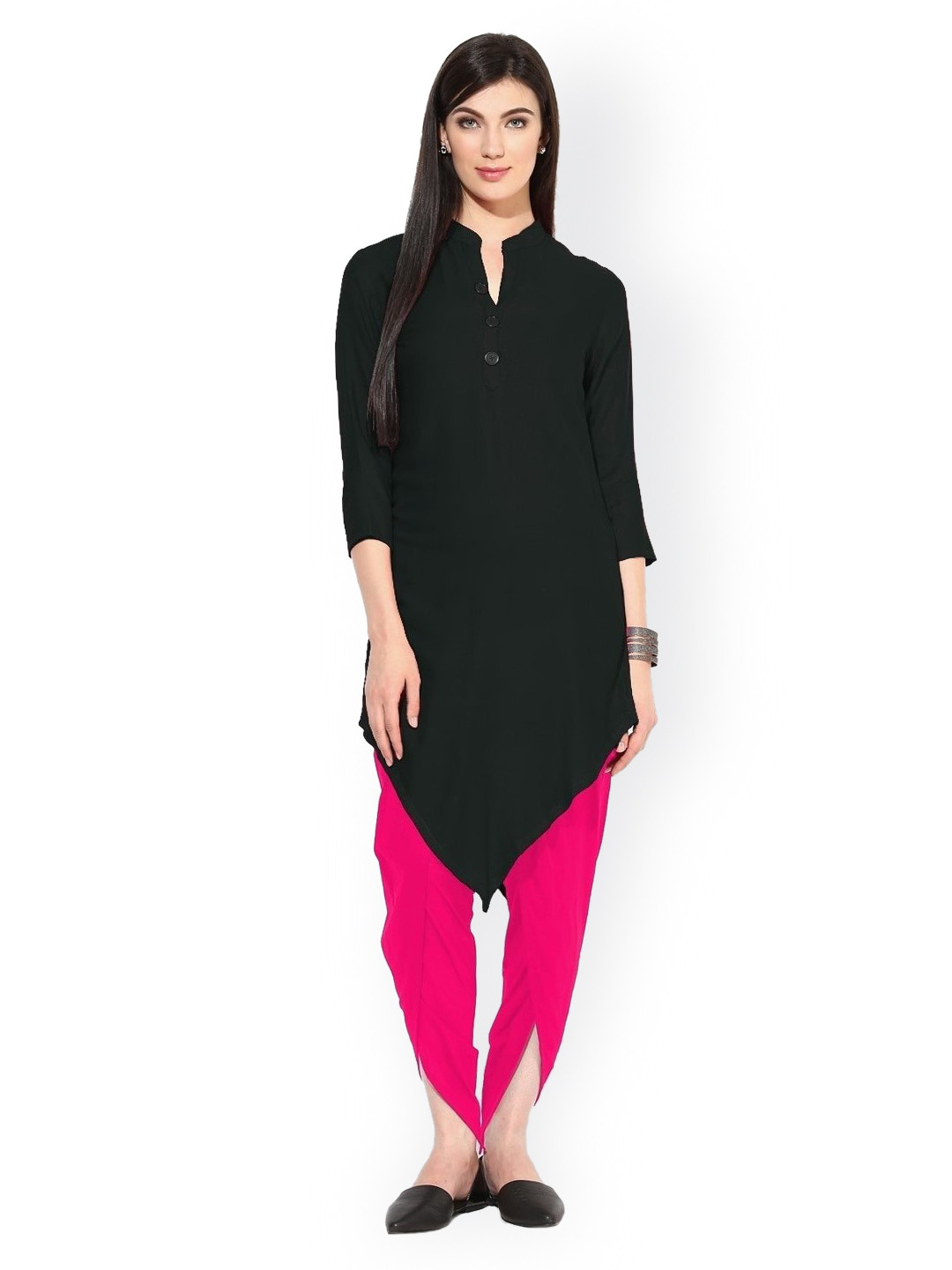 Aks black solid kurta clearance