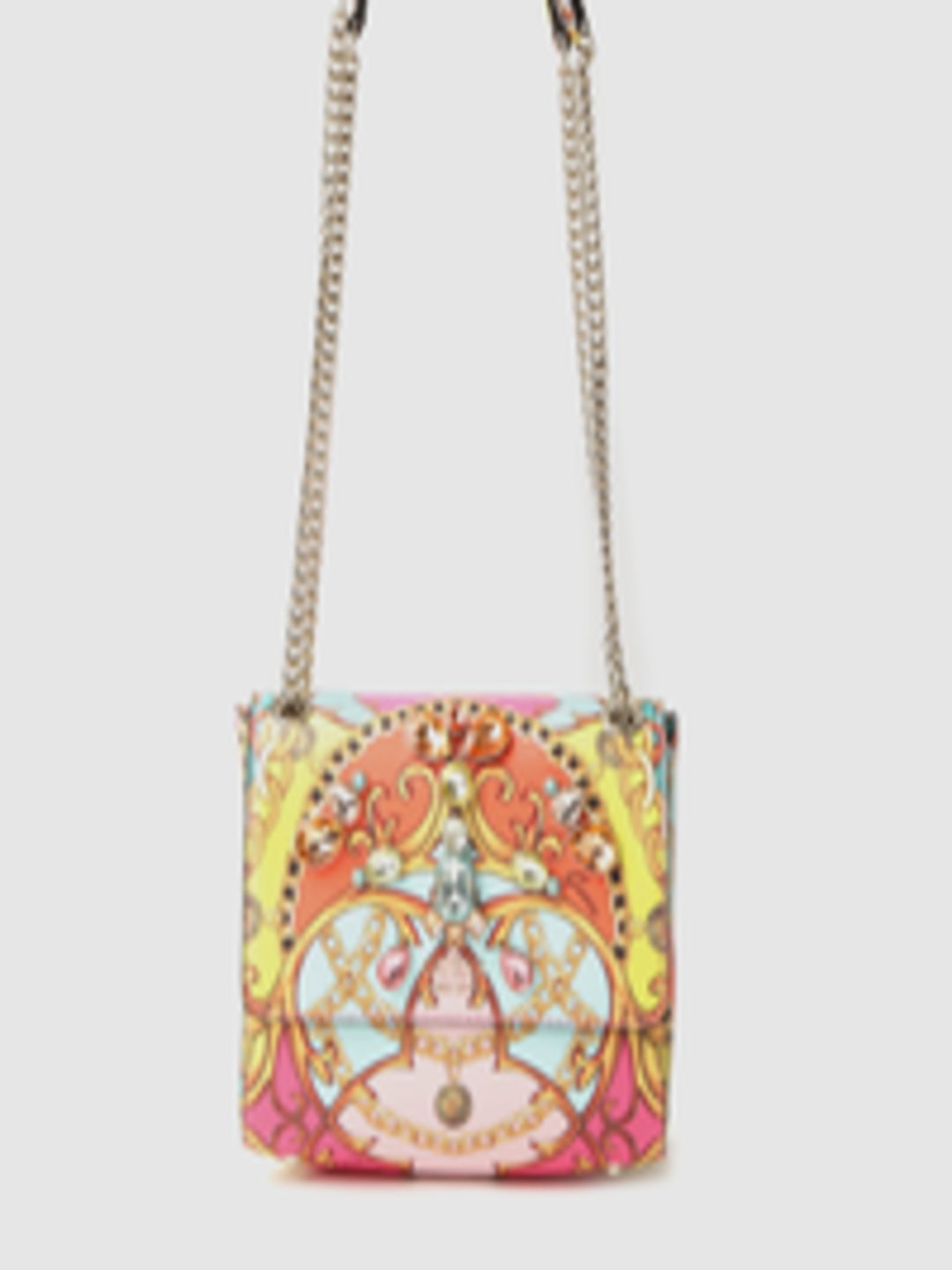Buy GUESS Multicoloured Printed Shoulder Bag With Embellished Detail ...