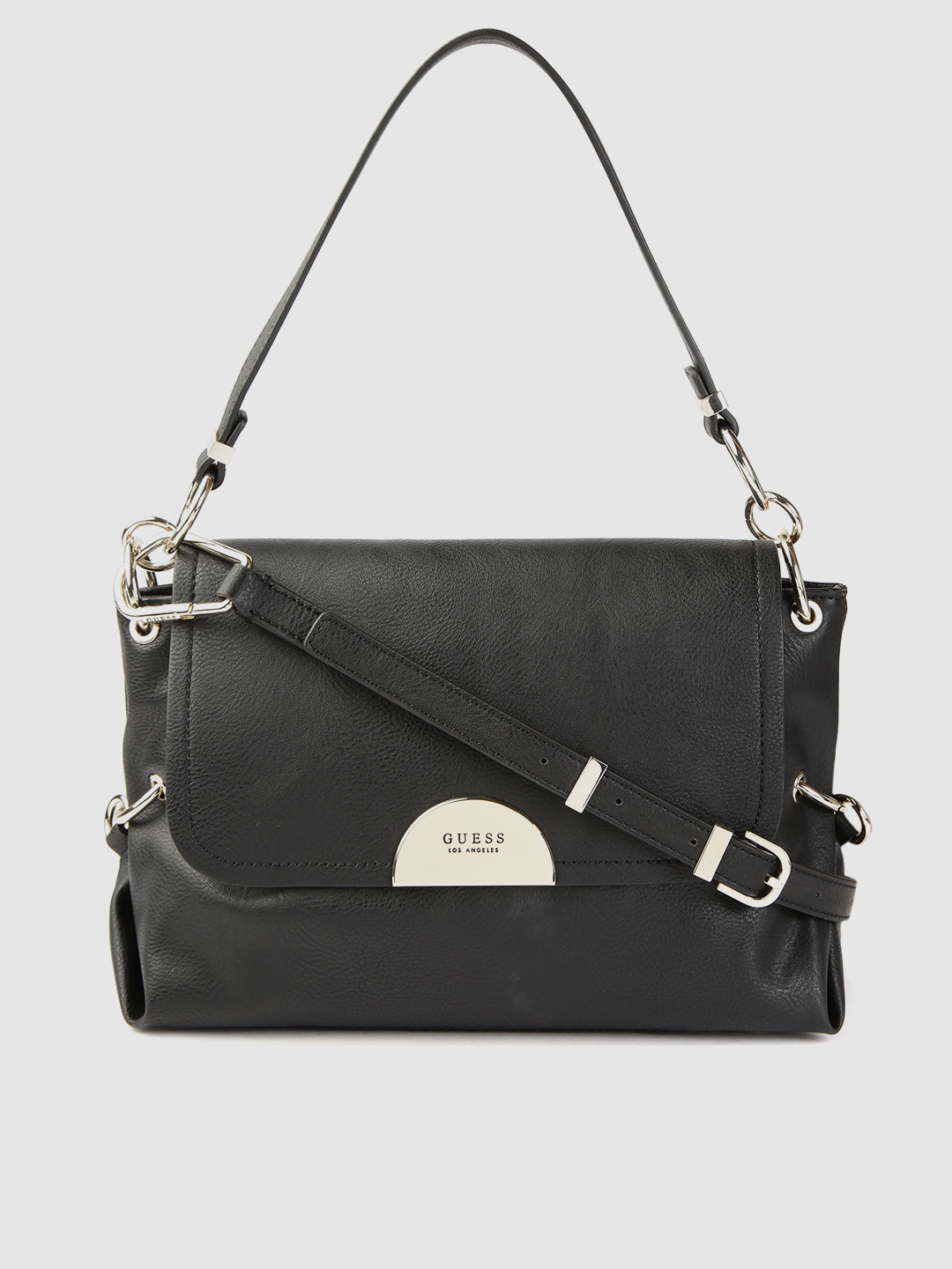 Buy GUESS Black Solid Shoulder Bag With Detachable Sling Strap