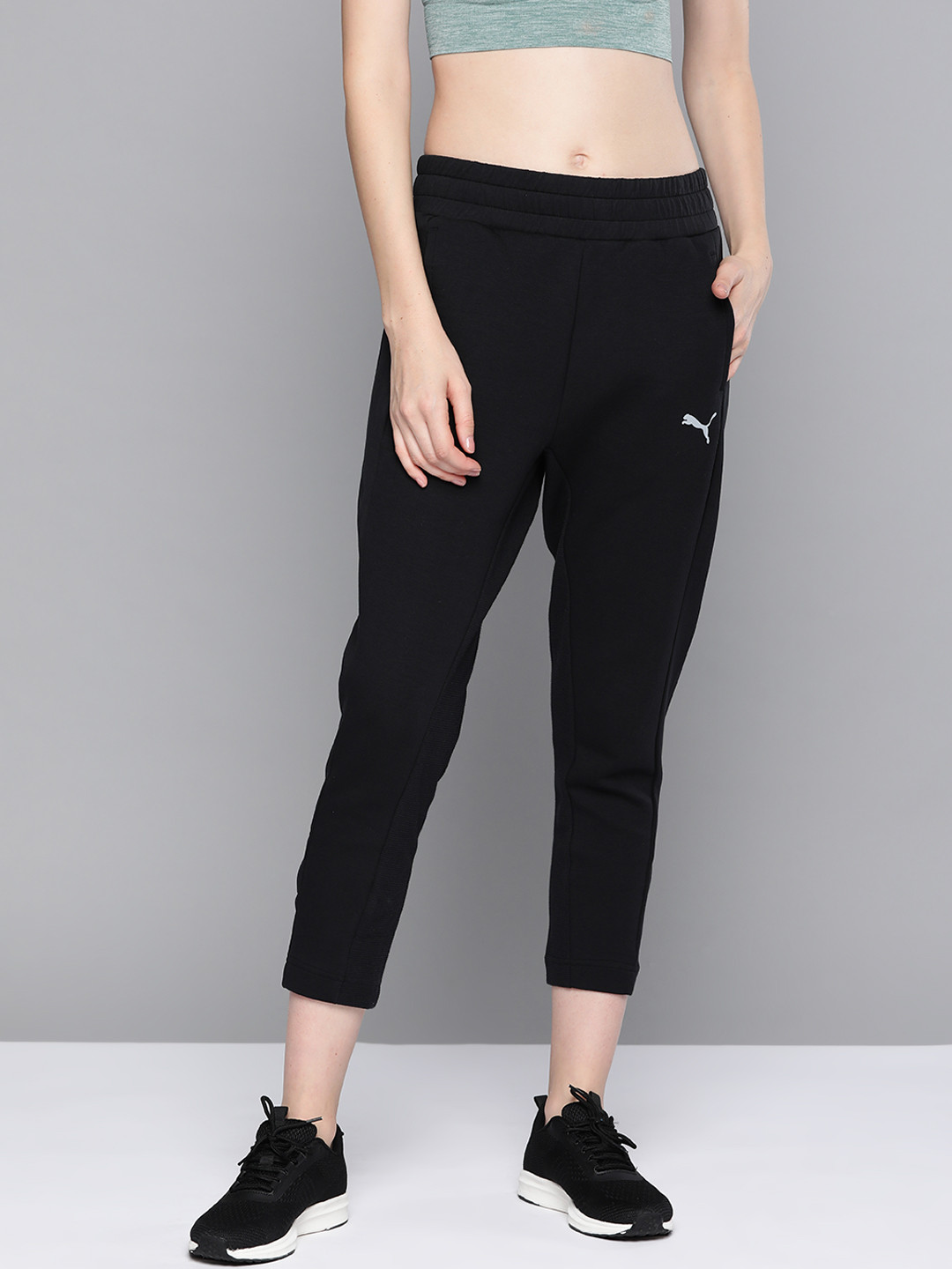 Buy Puma Women Black Solid Evostripe Track Pants Track Pants for