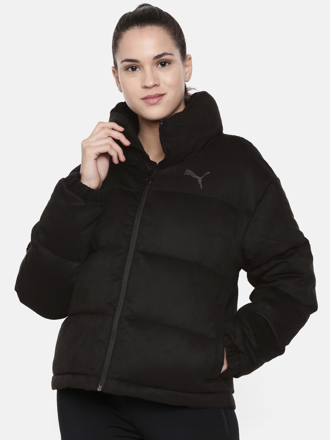 Buy Puma Women Black Solid 480 Style Down Puffer Jacket - Jackets for Women 10601654 | Myntra