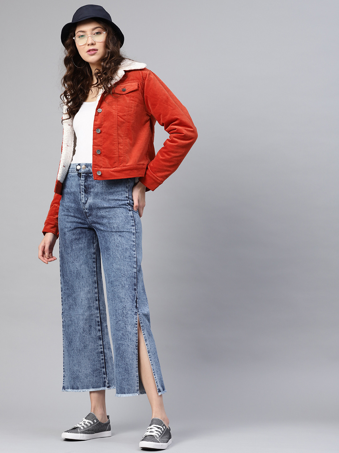 Women's Blue Sequence Detail Mom Jeans - SASSAFRAS