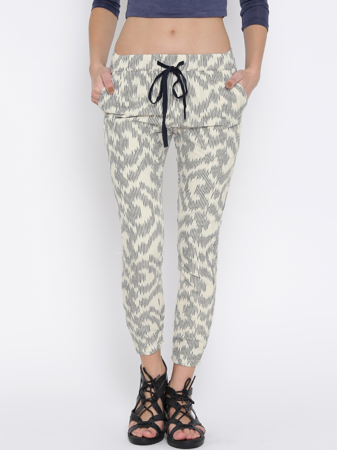 cream striped trousers