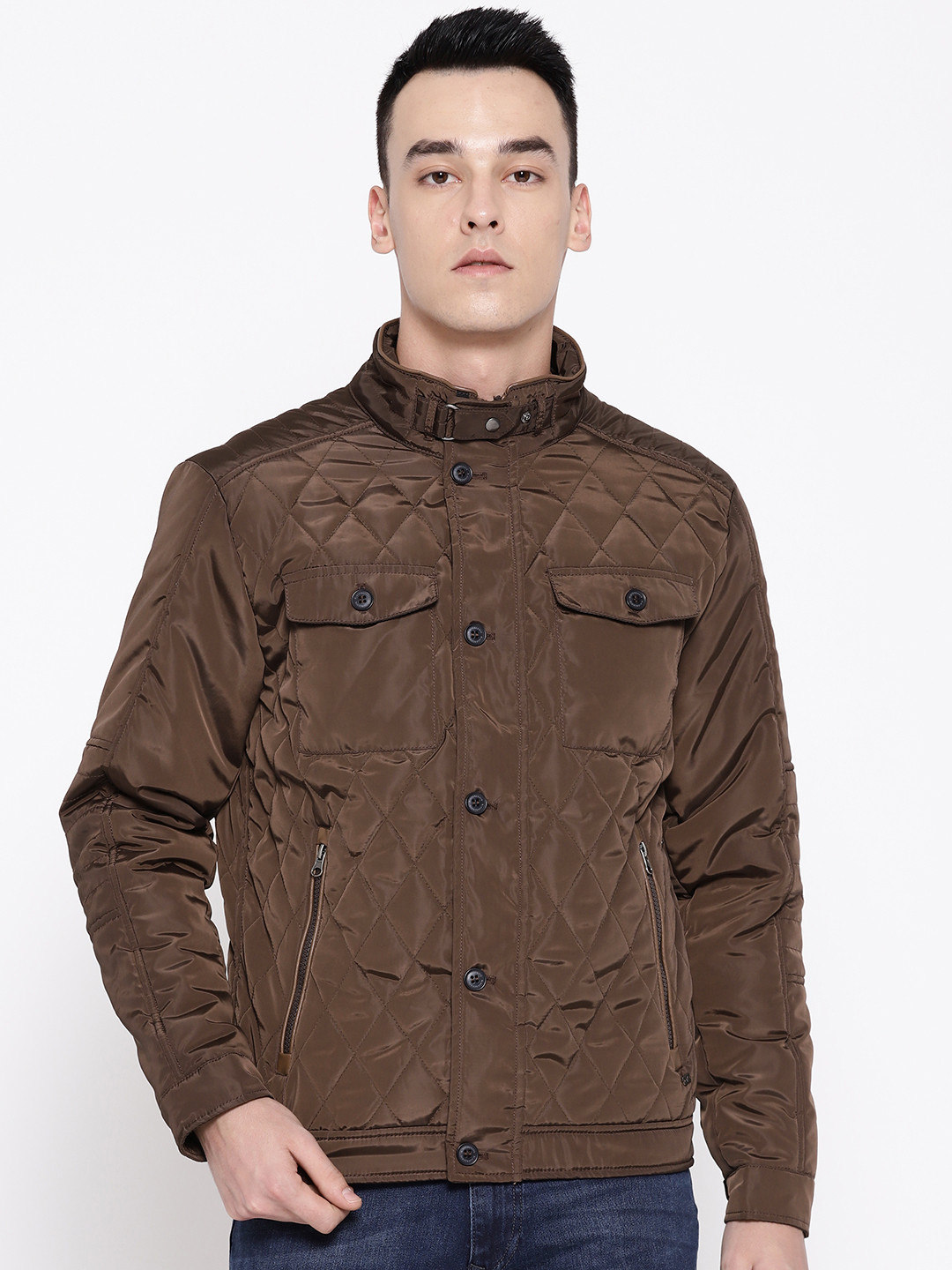 Buy Blackberrys Men Brown Solid Quilted Jacket Jacket Jackets for Men