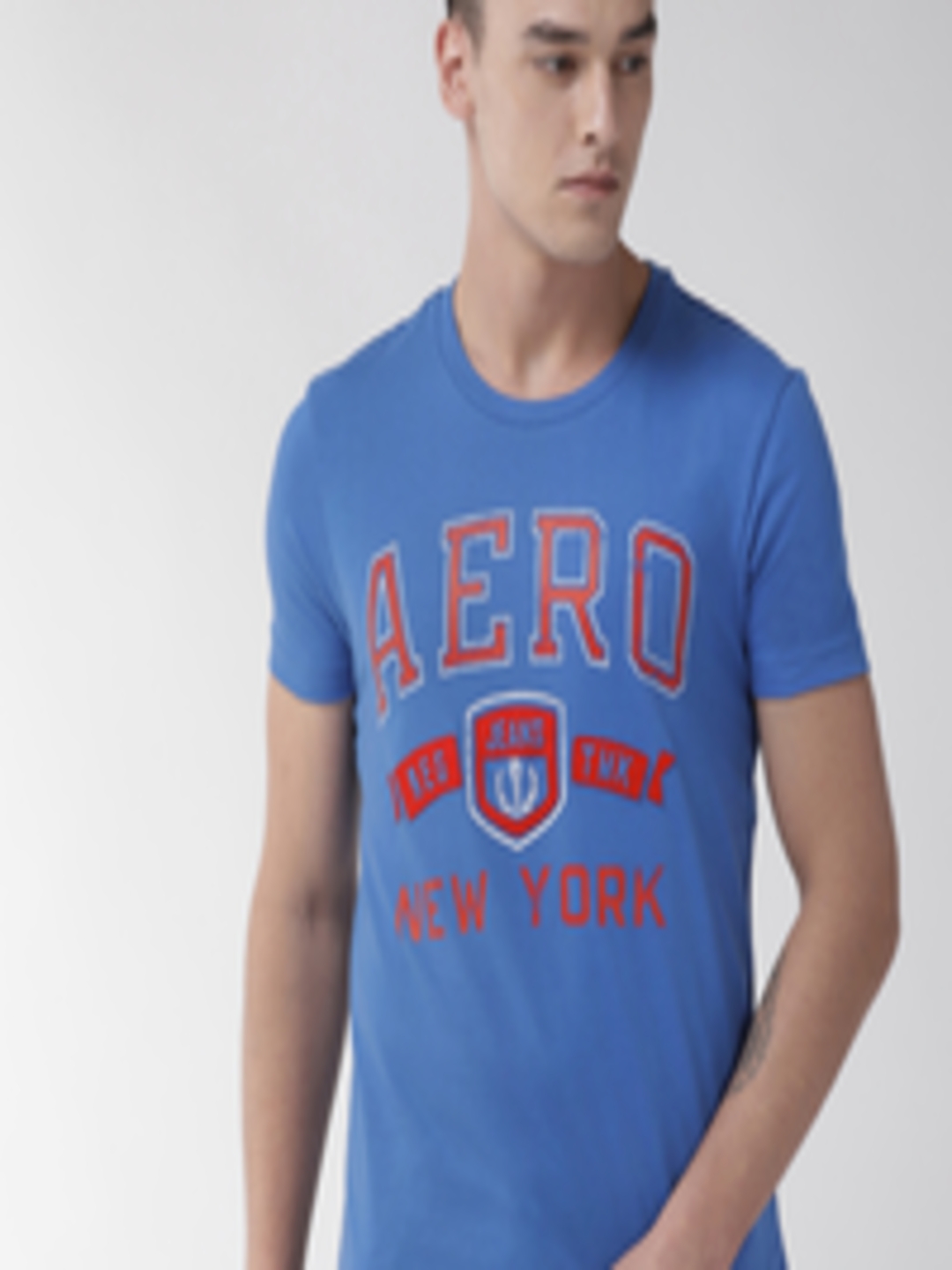 Buy Aeropostale Men Blue & Red Printed Round Neck T Shirt - Tshirts for ...