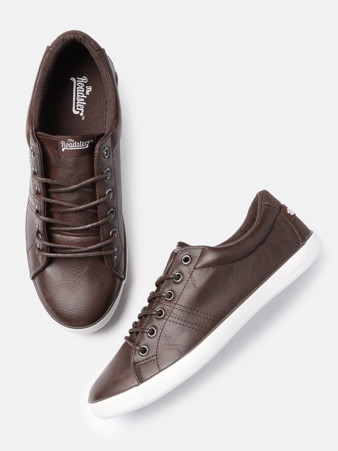 Buy Roadster Men Brown Solid Sneakers Casual Shoes for