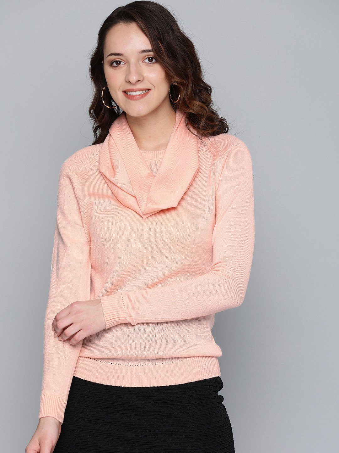 Buy HERE&NOW Women Pink Solid Sweater Sweaters for Women 10620238