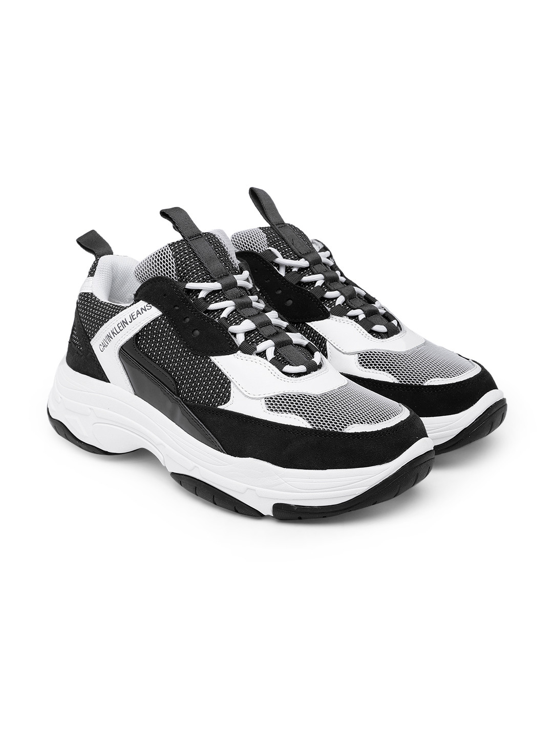 Buy Calvin Klein Jeans Men Black & White Suede Sneakers Casual Shoes