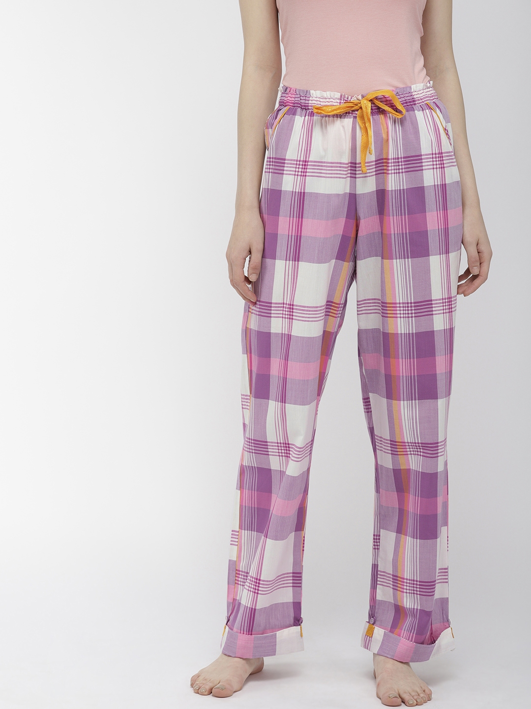 ladies checked lounge pants
