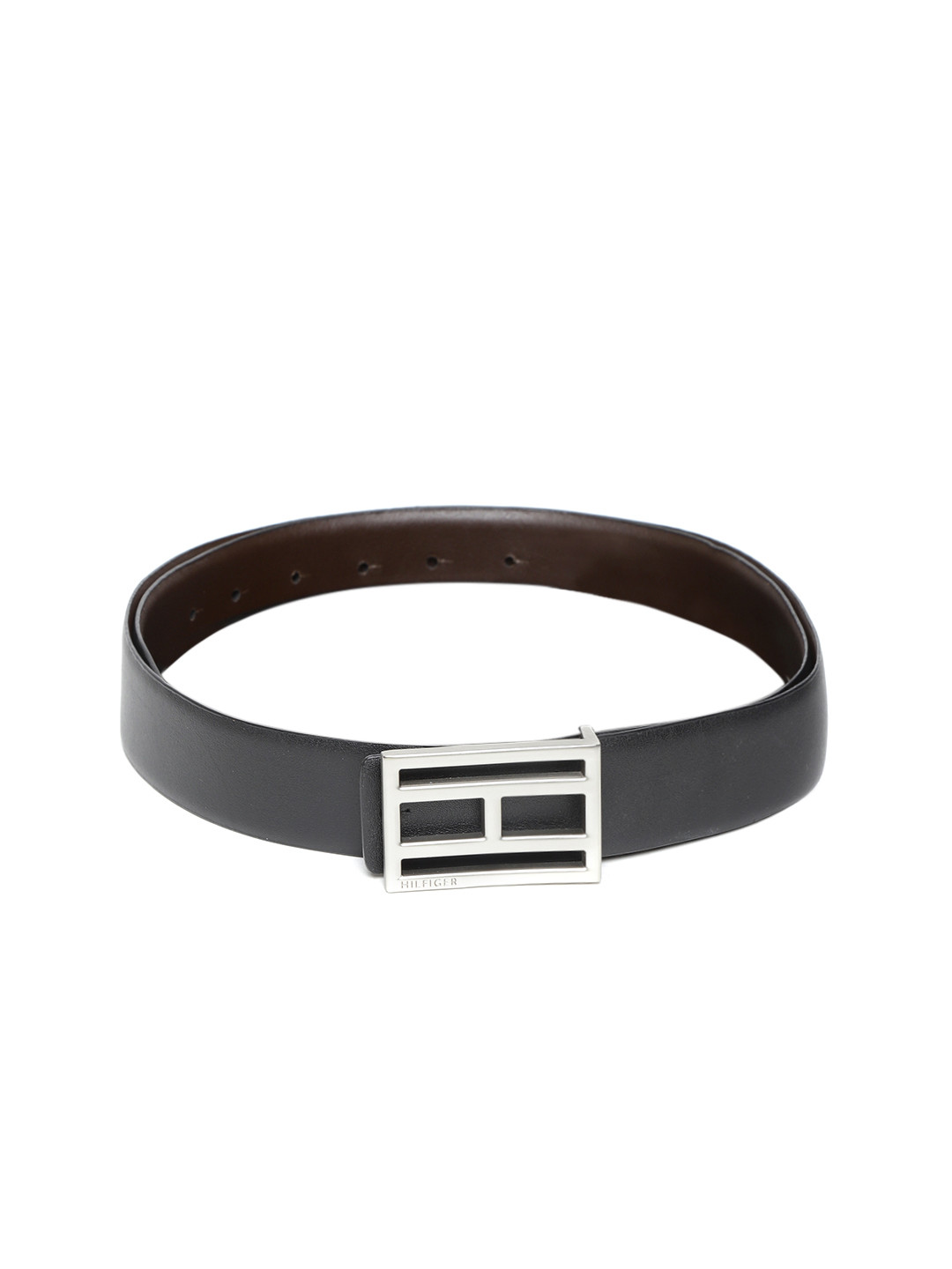 tommy hilfiger men's reversible belt brown black