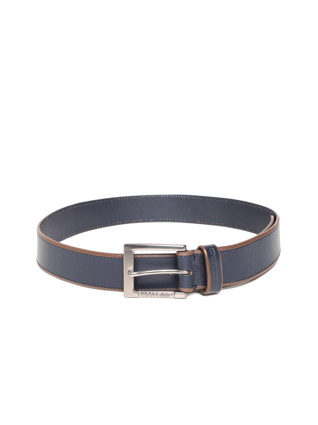Buy Woodland Men Navy Blue Solid Leather Belt - Belts for Men 10634284 ...