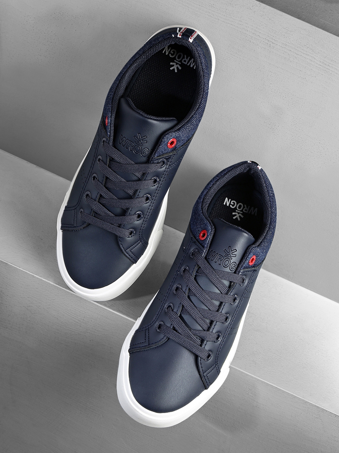 Wrogn men navy blue sneakers outlet