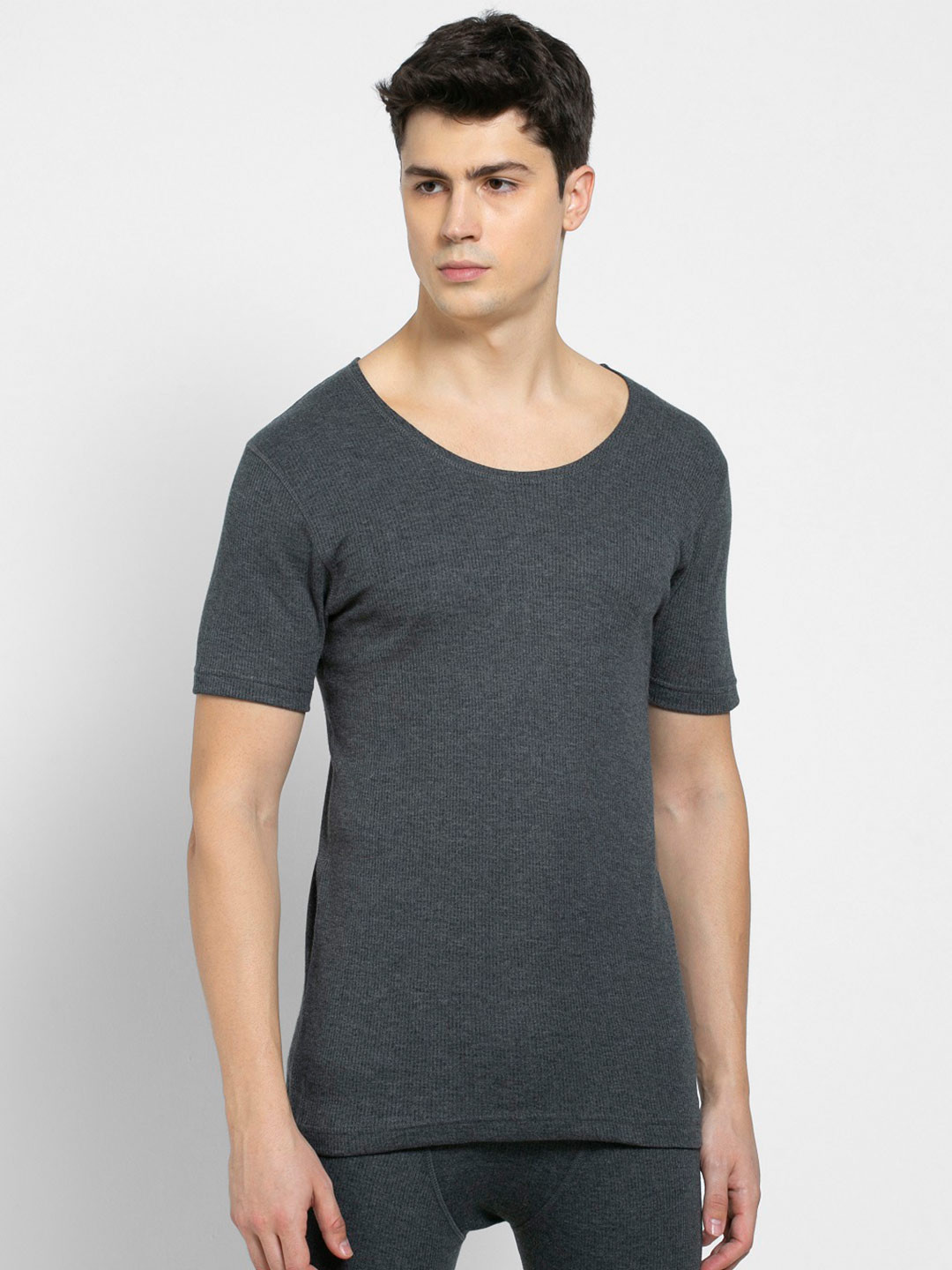 Buy Jockey Men Solid Round Neck Short Sleeeves Thermal T Shirt 2400