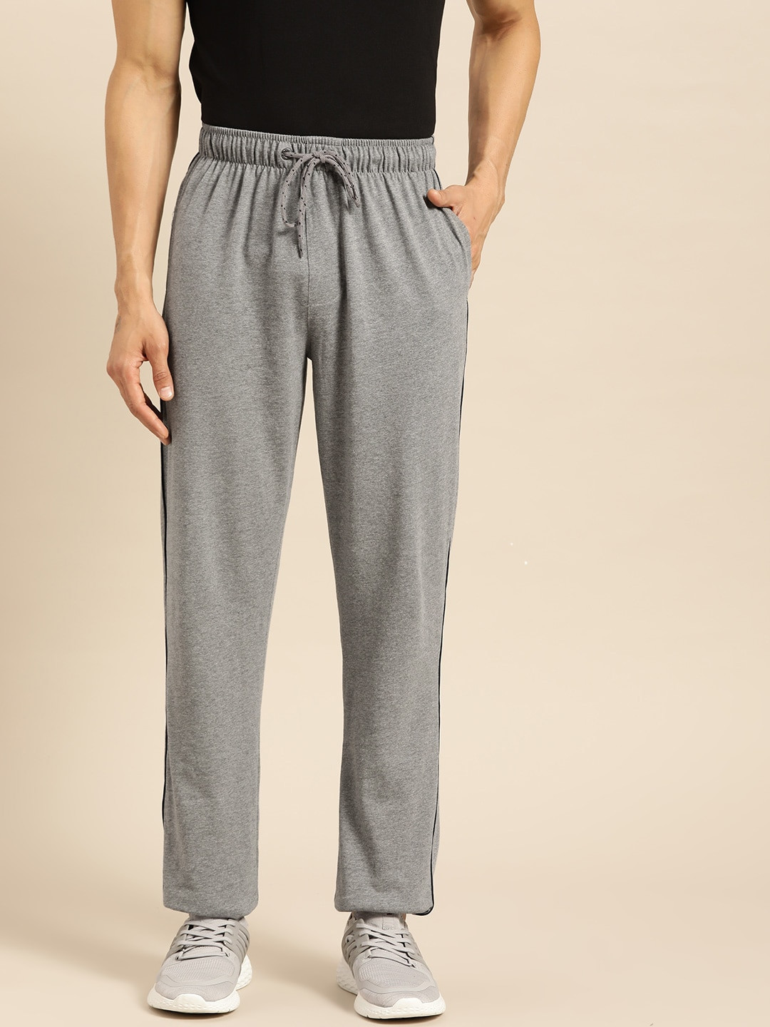 Buy Jockey Men Grey Melange Solid Track Pants Lounge Pants for Men