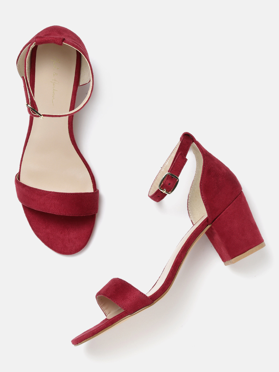 Buy Mast & Harbour Women Maroon Solid Heels Heels for Women 10648032 Myntra
