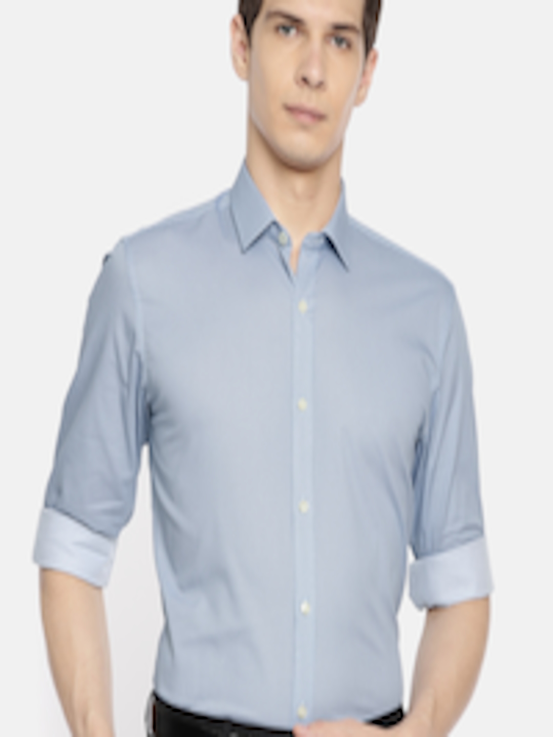 Buy Louis Philippe Men Blue Slim Fit Printed Formal Shirt - Shirts for Men 10651908 | Myntra