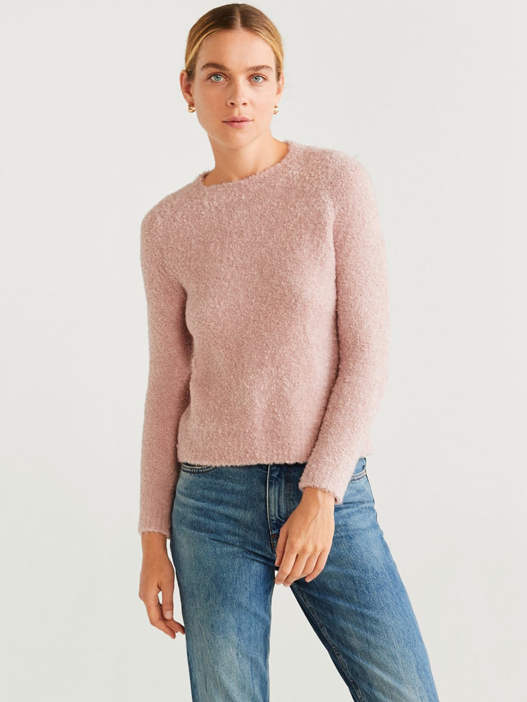 Buy MANGO Women Dusty Pink Solid Sweater - Sweaters for Women 10657070 ...
