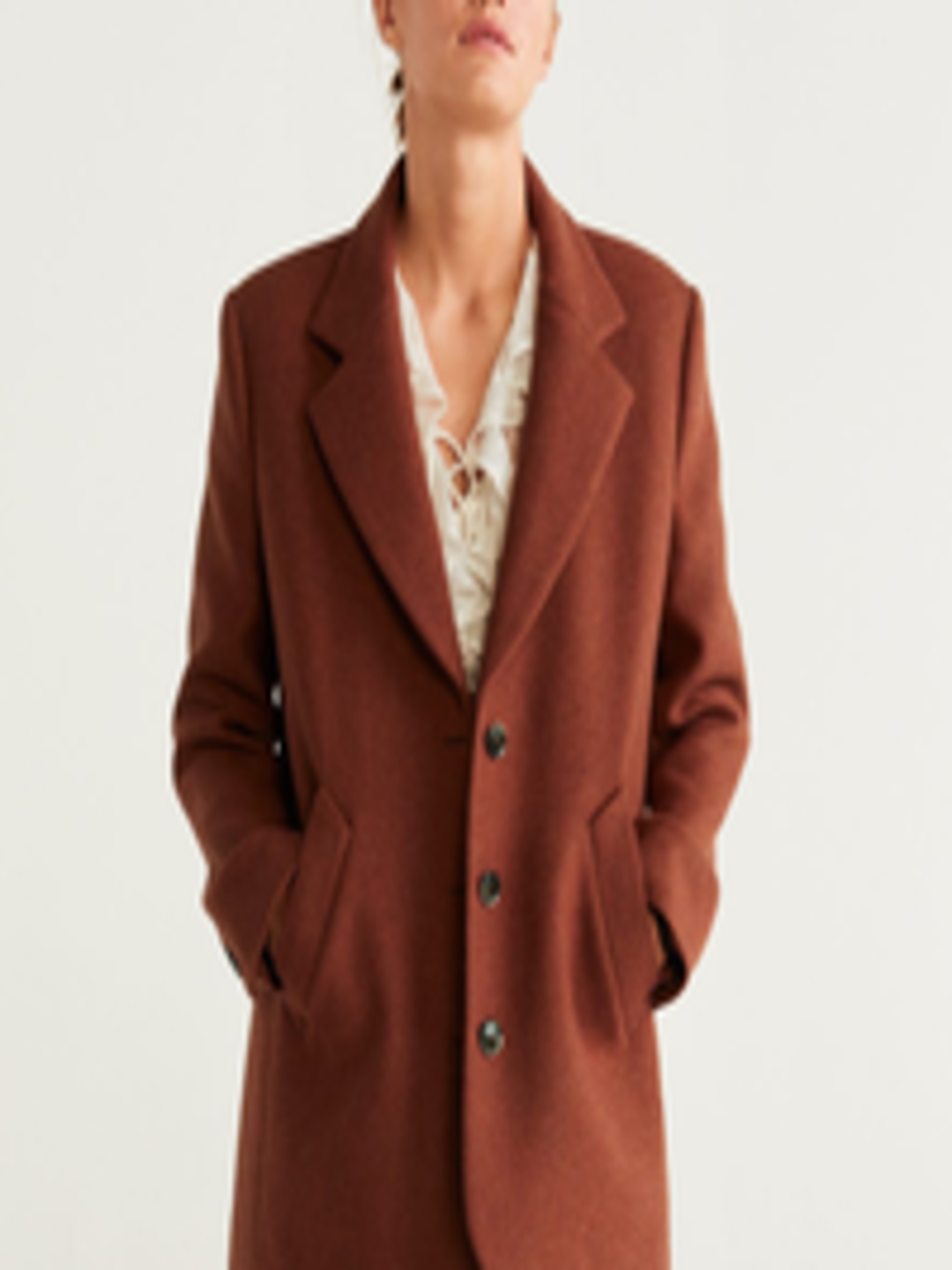 Buy MANGO Women Rust Brown Solid Coat - Coats for Women 10657366 | Myntra