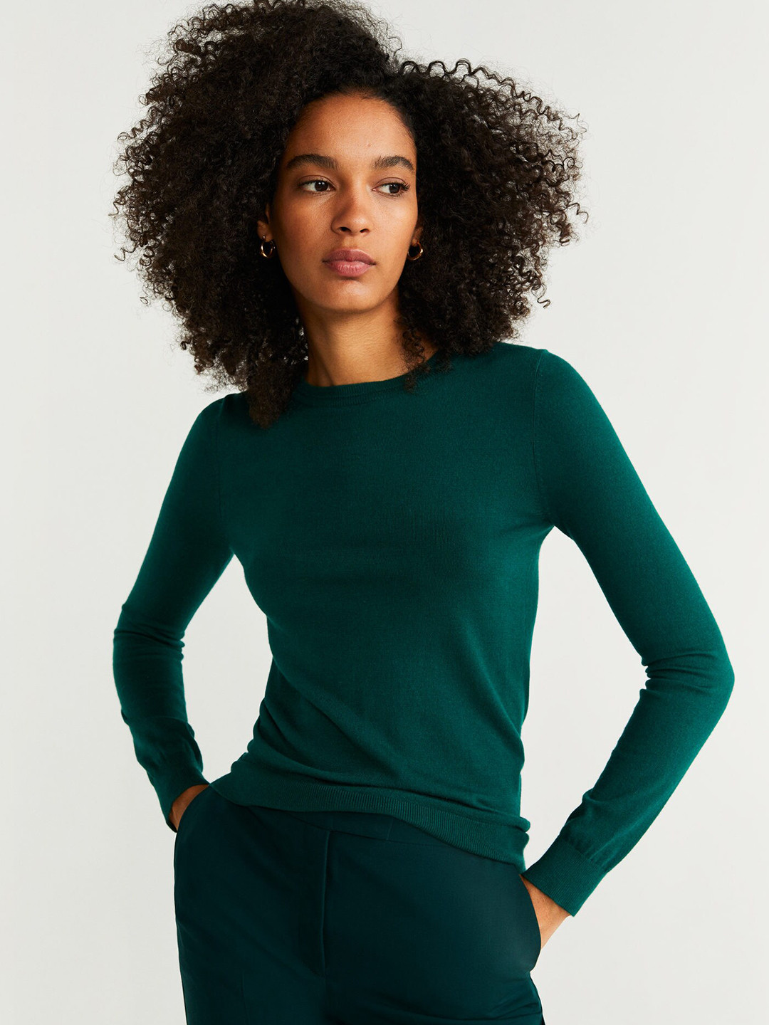 Buy MANGO Women Green Solid Sweater Sweaters for Women 10657626 Myntra