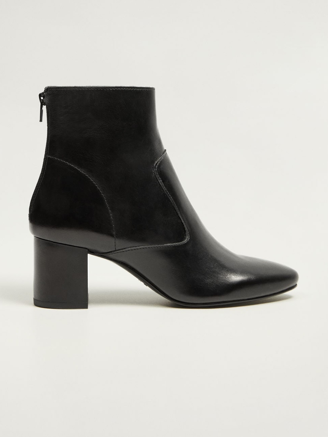 mango black heeled boots
