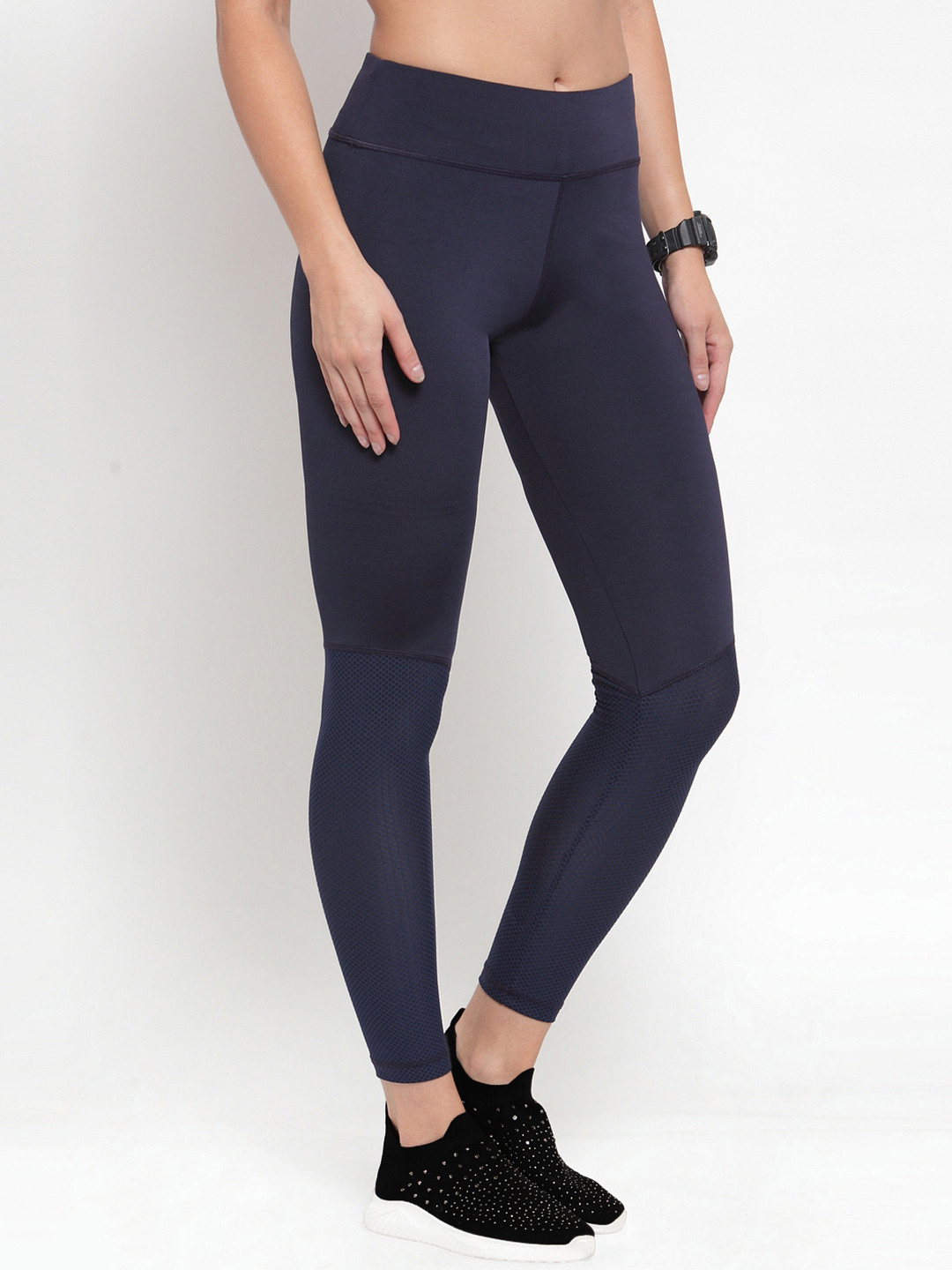 Buy Boston Club Women Navy Blue Solid Tights Tights for Women