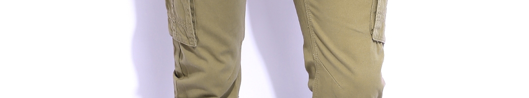 Buy Flying Machine Khaki Slim Fit Cargos - Trousers for Men 1065899 ...