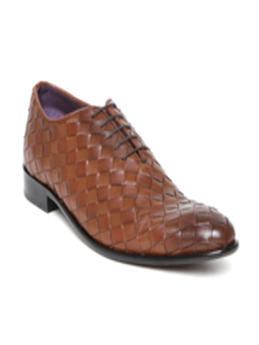Buy Luxure By Louis Philippe Men Brown Basket Weave Genuine Leather Formal Shoes - Formal Shoes ...