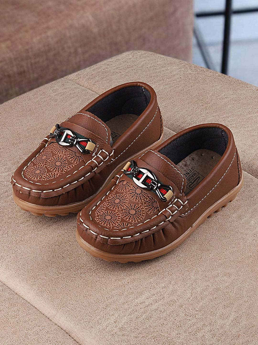 Buy Walktrendy Boys Brown Perforated Loafers Casual Shoes for Boys