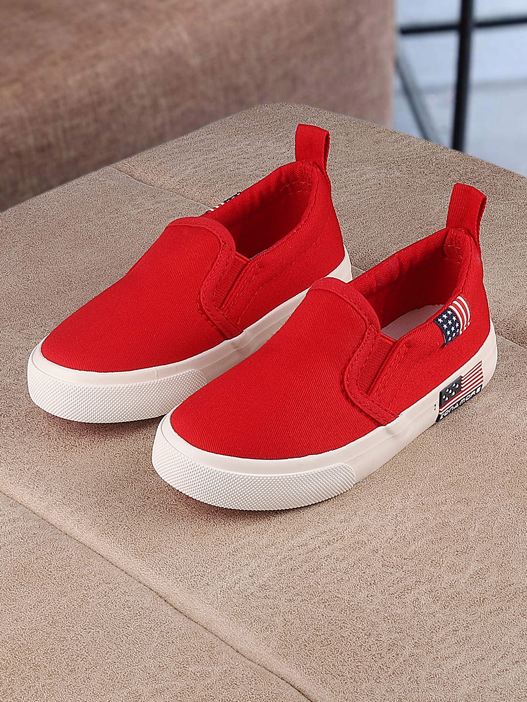 Buy Walktrendy Kids Red Slip On Sneakers - Casual Shoes for Unisex Kids ...
