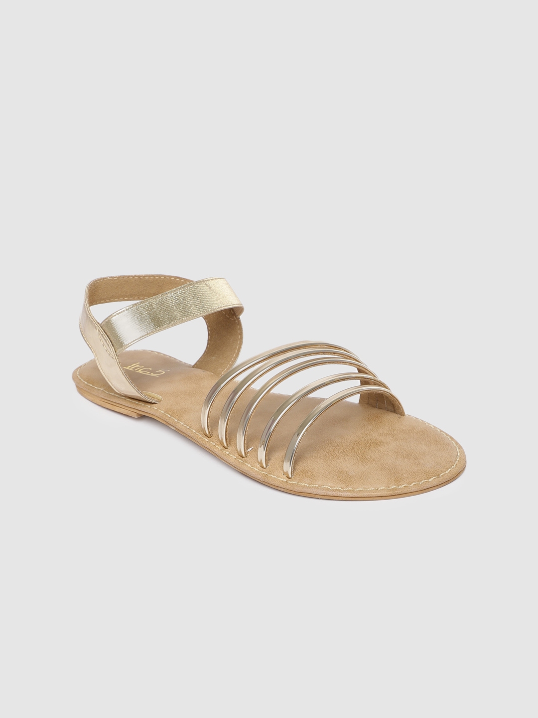 gold flats open toe