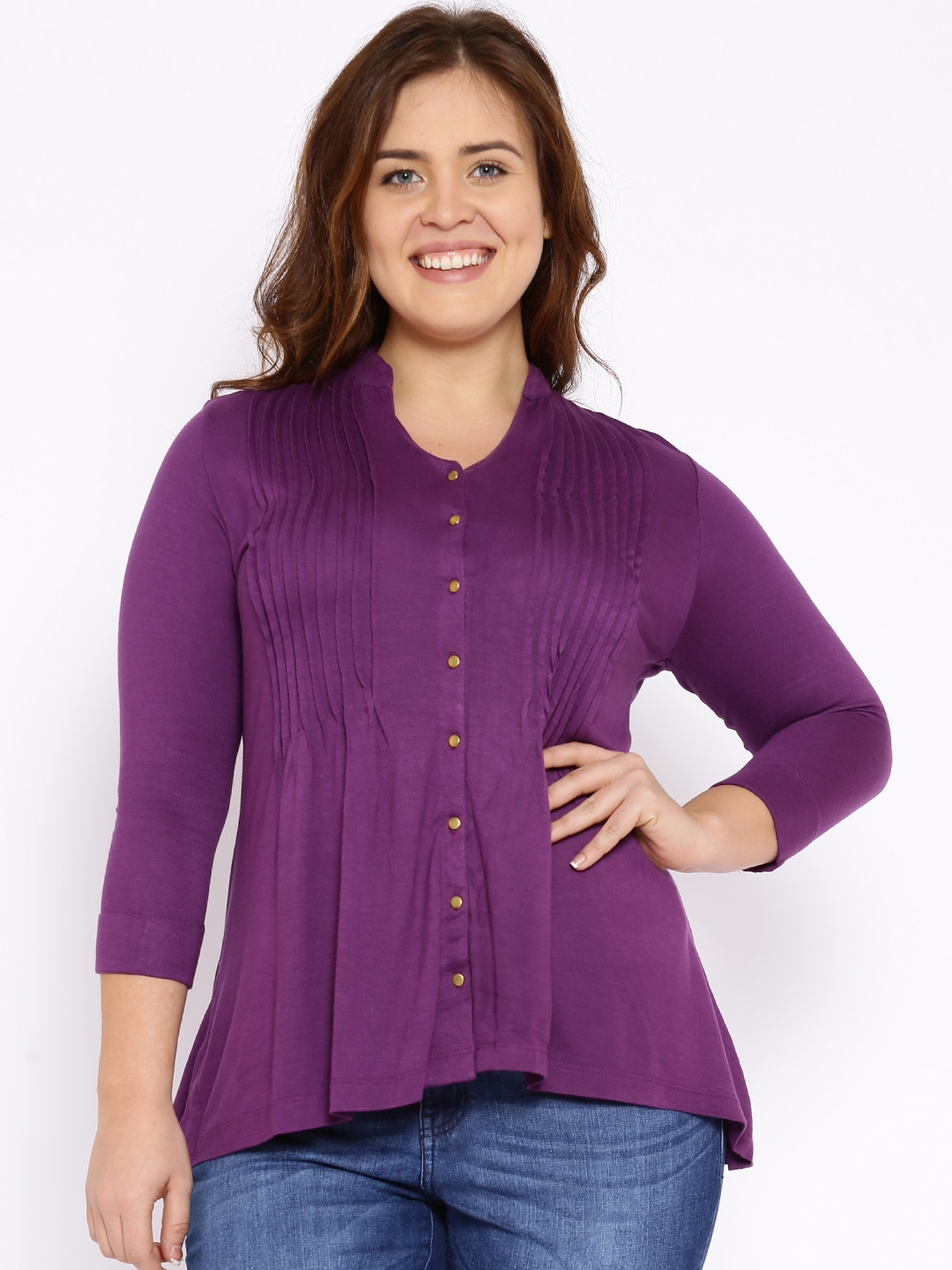 Buy ALTOMODA By Pantaloons Plus Size Purple Top Tops for Women